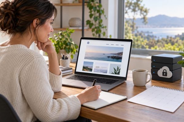 İşletme sahibi web sitesi yenileme takvimini ve hosting kapsamını inceliyor
